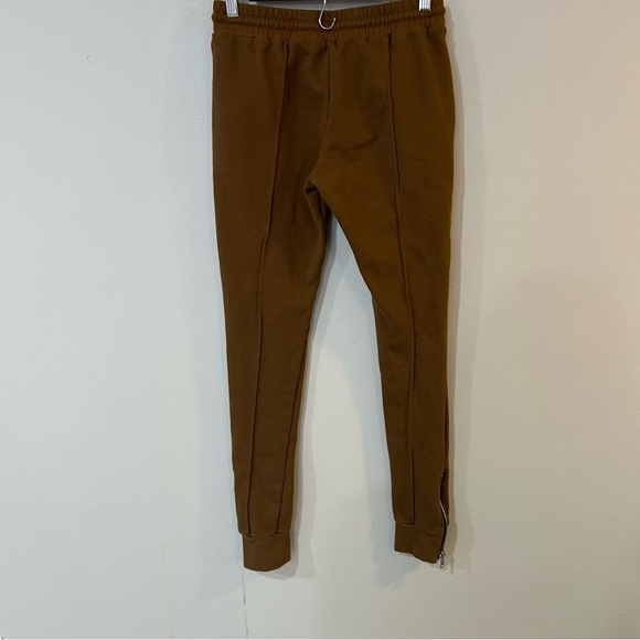 NWOT The Set Men’s Brown Tan Front Tie Side Pocket Jogger Sweatpants Size Small - Picture 4 of 6